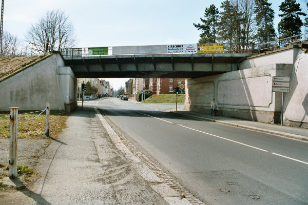 Bridge crossing Schiller street; view to Zittau