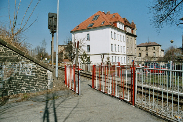 The road cross with signal to Zittau stop