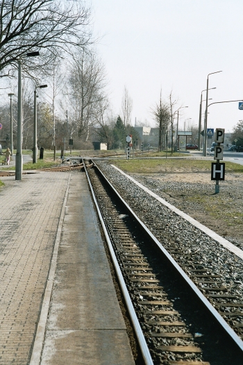 Einfahrtweiche von Zittau Süd aus Richtung Haltepunkt