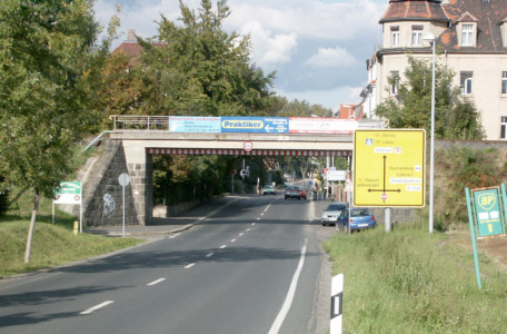 Bridge crossing the 'Humboldt' road. View to the city