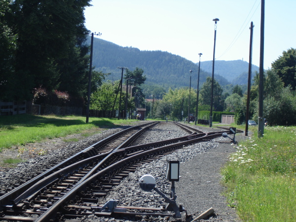 Blick auf den Bahnhof aus Richtung Olbersdorf Niederdorf