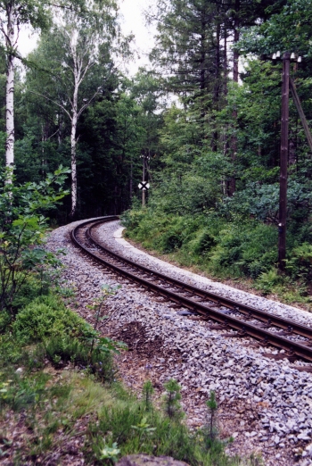 Das Vorsignal zur Einfahrt in Richtung Bertsdorf